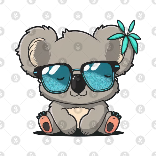 This koala is living its best life with a pair of shades and plenty of eucalyptus by Pixel Poetry