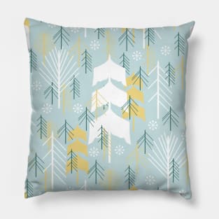 Winter design with trees and snowflakes Pillow