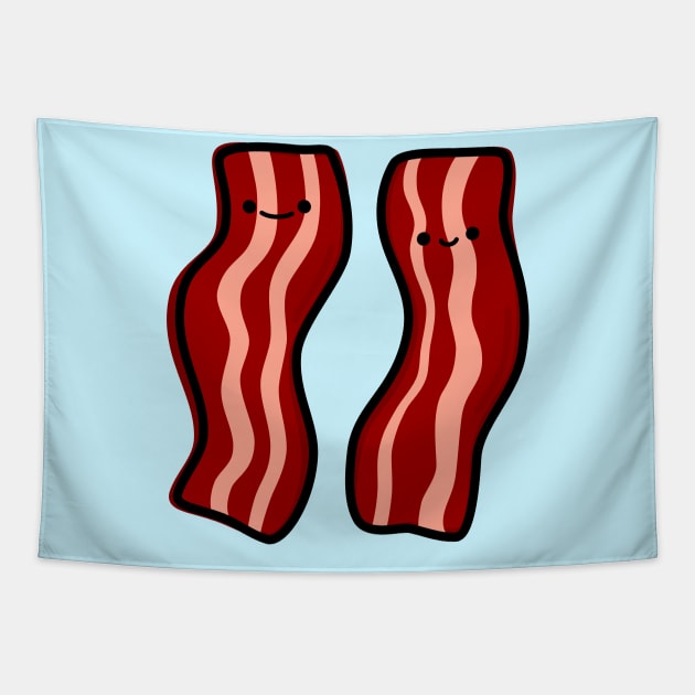 Cute Bacon Tapestry by happyfruitsart