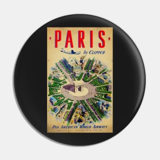 Retro poster - travel - vintage - Paris Pin