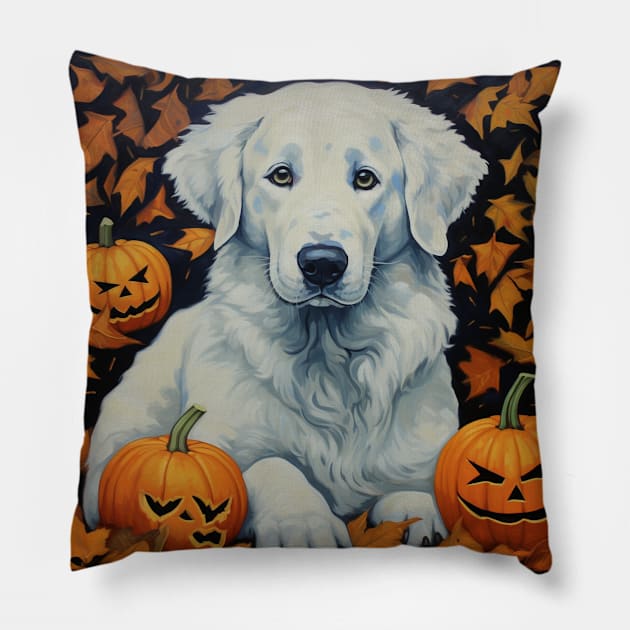 Kuvasz Halloween Pillow by NatashaCuteShop