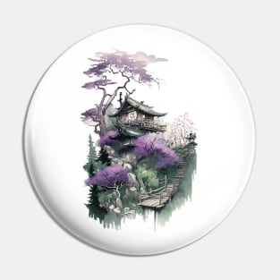 Japanese Architecture Lavender Pin