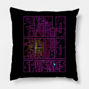 Colorado Springs, USA City Map Typography - Neon Pillow