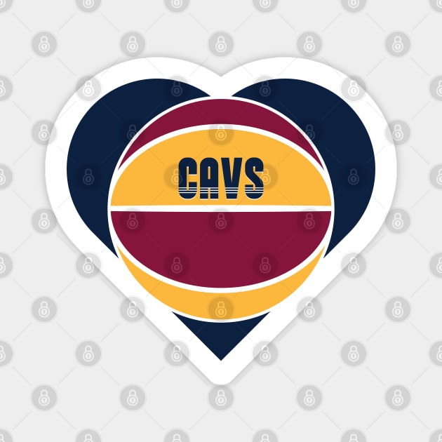 Heart Shaped Cleveland Cavaliers Basketball Magnet by Rad Love