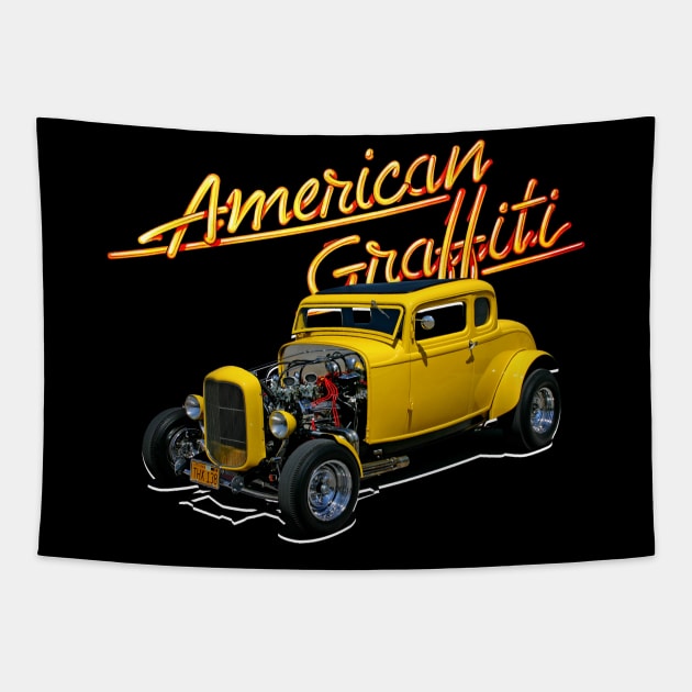 Funny American Graffiti Shirt Special Vintage Racing Car Tapestry by tinastore