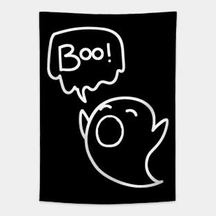 Cute Ghost Minimalist Aesthetic Halloween Design Tapestry