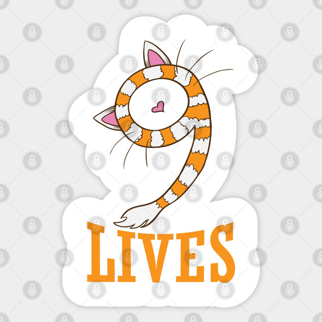 Cat Nine Lives Scarf Cat Ears Cat Sticker Teepublic