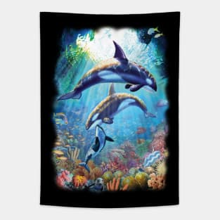 Family of Killer whales Tapestry