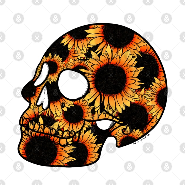 Sunflower skull by Arlae Design Co