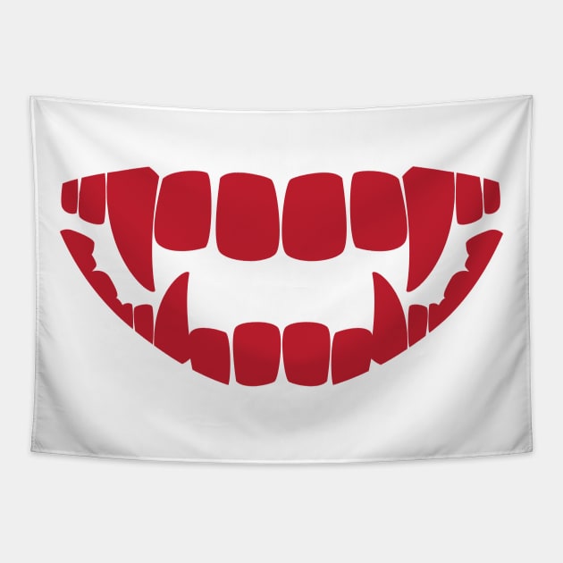 scary teeth face mask Tapestry by PIIZ