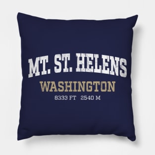 Mt. St. Helens Washington - Mountain White Vintage Arch Pillow