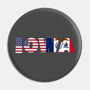 Iowa State/American Flag Logo Pin