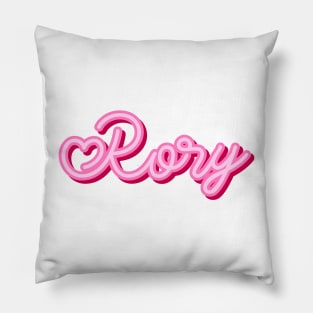 Rory name pink heart Pillow