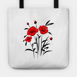 Stylized poppies Tote