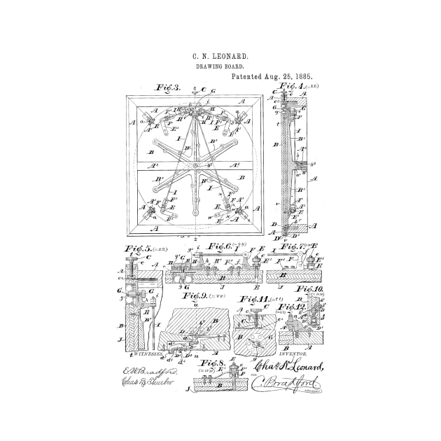 Drawing Board Vintage Patent Hand Drawing by TheYoungDesigns