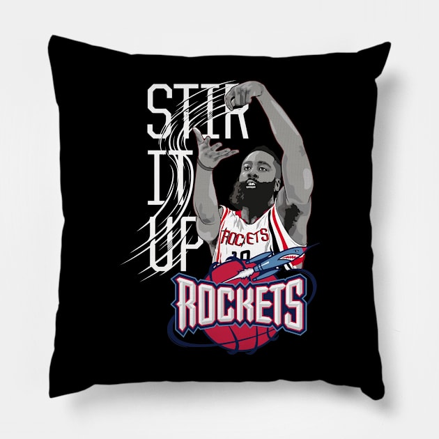 James Harden Pillow by Ken Asahvey