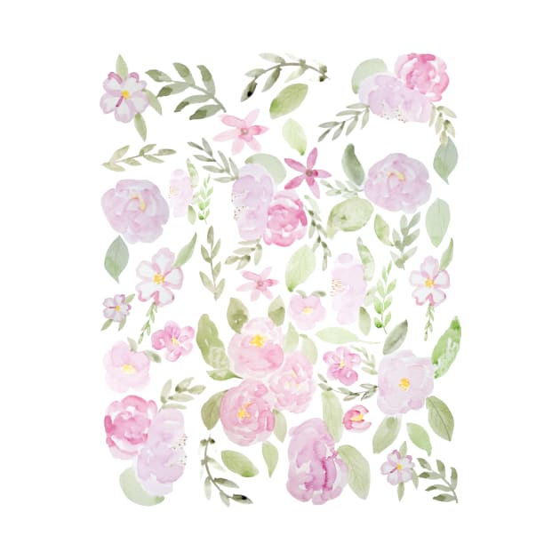 pink flowers and leaves pattern by colorandcolor