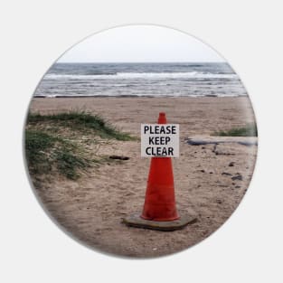 Please Keep Clear - Alnmouth beach, Northumberland, UK Pin