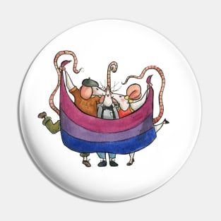 LGBT Mice celebrating Gay Pride (bisexual flag) T-Shirt Pin