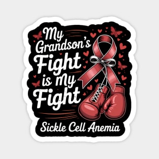 Burgundy Grandson Sickle Cell Anemia Awareness Magnet