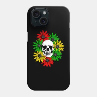Flowers around a skull Phone Case