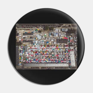 Local grocery market aerial view Pin