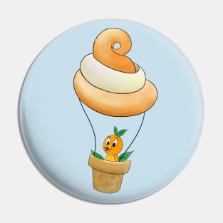 Little Orange Bird Citrus Swirl Hot Air Balloon Ride Pin