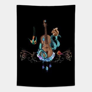 Wonderful violin with tentacle Tapestry