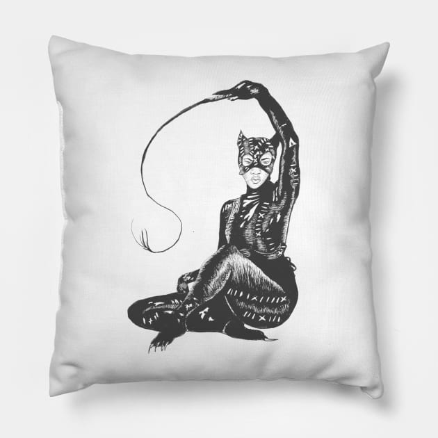 Catwoman Pillow by Art of V. Cook