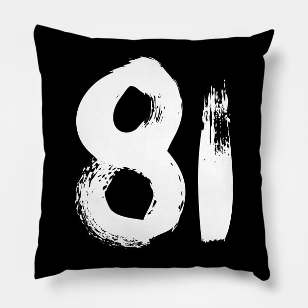 Number 81 Pillow by Erena Samohai