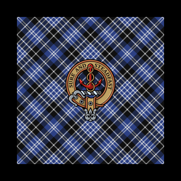 Clan Clark Crest over Tartan by sifis