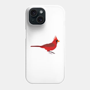 Northern cardinal bird black Phone Case
