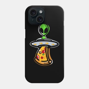 Cool Minimalist UFO Abduction Alien Pizza Phone Case