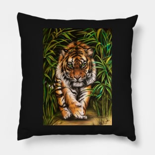 Tiger On The Prowl Pillow