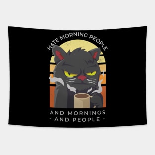 MOODY CAT MORNING COFFEE Tapestry