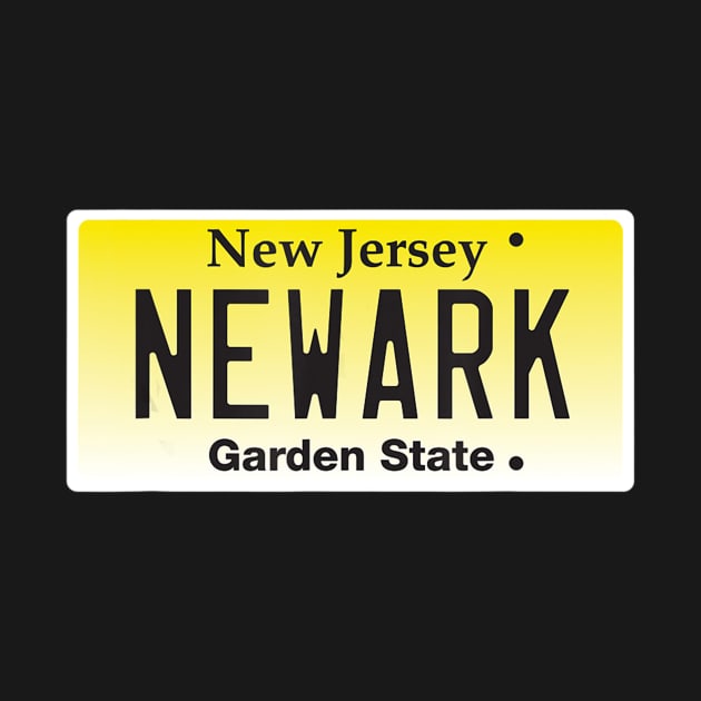 Newark New Jersey license plate t shirt gift by jrgenbode