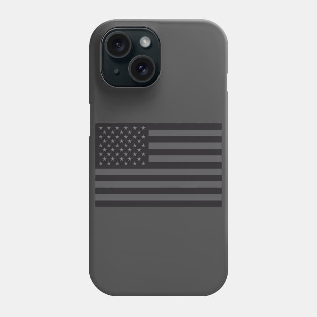 Black American Flag Phone Case by Dale Preston Design