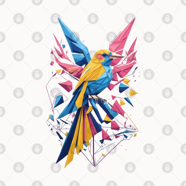 Geometric Bird Colorful Abstract Retro Design by hippohost