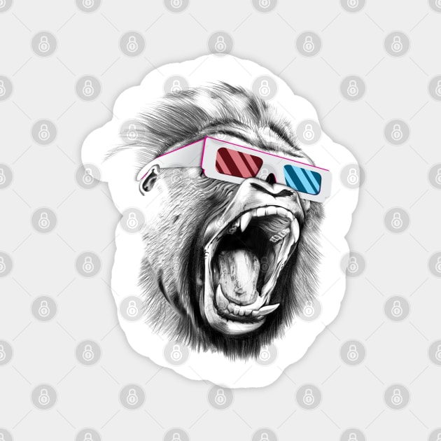 Cool Monkey With Glasses Magnet by medabdallahh8