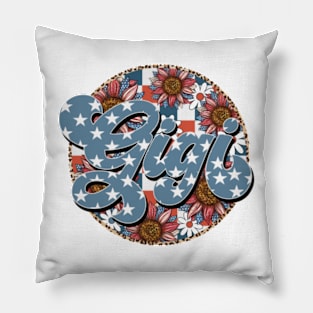 Retro Groovy Sunflower Gigi American 4th Of July Mom Womens Pillow