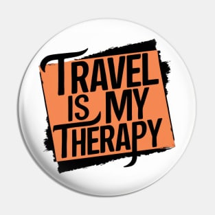 "Travel is My Therapy" Bold Retro Sticker Pin