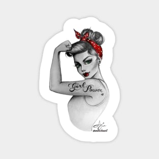 Girl Power by Anne Cha Modern Rosie the Riveter Magnet