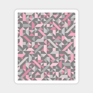 Grey and Pink Geometric Art Magnet