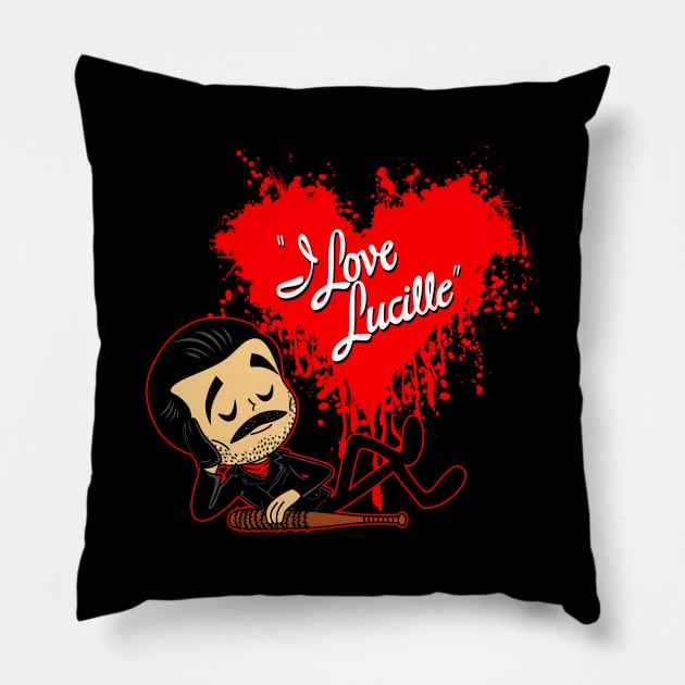 Vintage Retro Zombie Killer Funny Cartoon Parody Pillow by BoggsNicolas