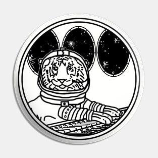 Sci Fi Space Astronaut Tiger in Spaceship Pin