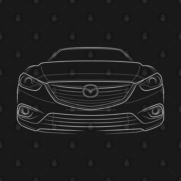 Front/profile - Mazda 6 GT - stencil, white by mal_photography