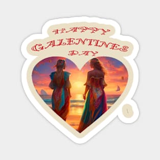 Girlfriends on the beach on Galentines day Magnet