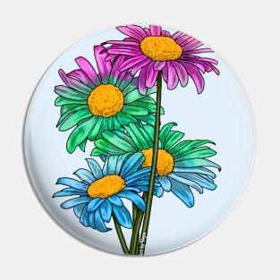 Daisies Polysexual Pin