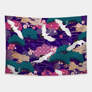 Japanese cranes pattern Tapestry