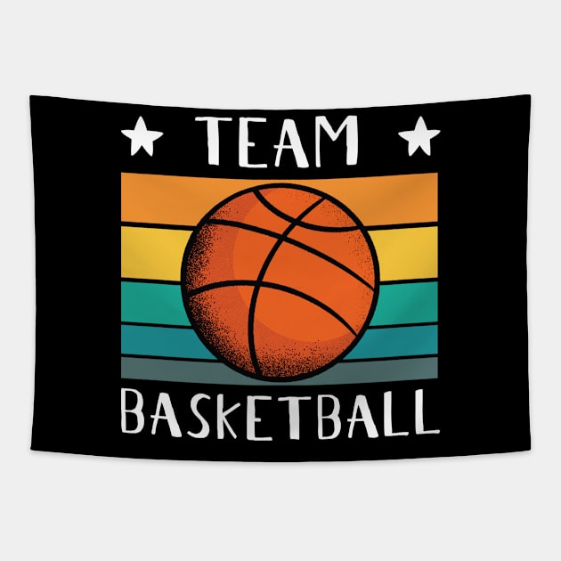 Only Basketball Sport - Retro Style Basketball - Team Basketball Tapestry by HappyGiftArt